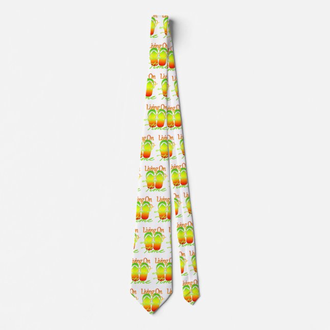 Living On Island Time Neck Tie (Front)