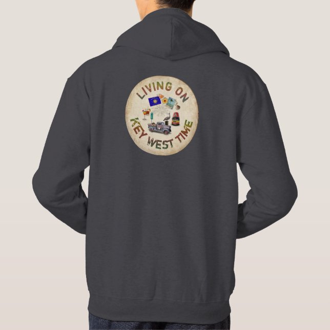 Living on Key West Time Hoodie (Back)
