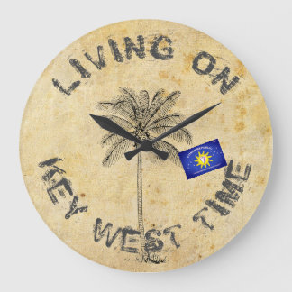 LIVING ON KEY WEST TIME LARGE CLOCK
