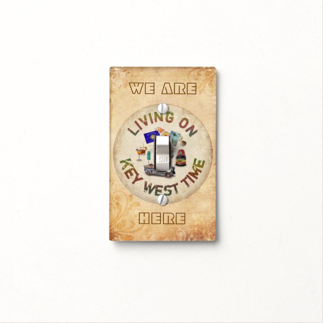 Living on Key West Time Light Switch Cover (In Situ)