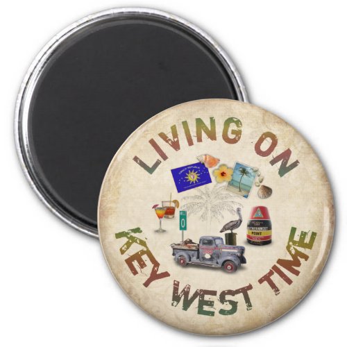 Living on Key West Time Magnet