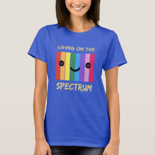 Living on the Spectrum Colorful Design Autism T-Shirt