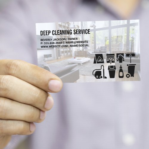 Living Room  Cleaning Supplies Business Card