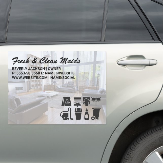 Living Room | Cleaning Supplies Car Magnet (In Situ)