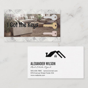 Living Room House Keys Realtor Logo Business Card