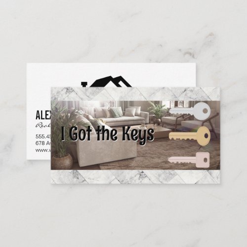 Living Room  House Keys  Realtor Logo Business Card