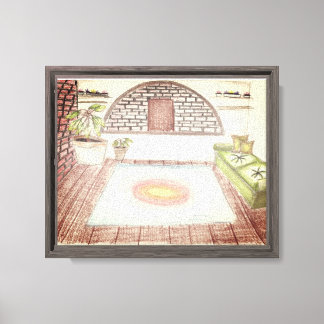 "Living Room Scene" Vintage Look Wall Art