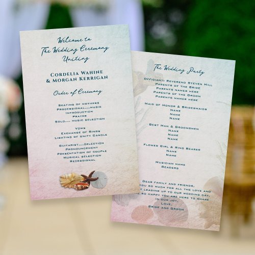 Living Seas Affordable Wedding Program Template