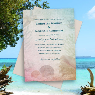 Living Seas Coastal Wedding Celebration Invitation