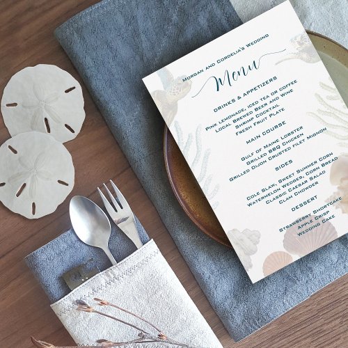 Living Seas Flat Wedding Menu Template