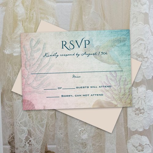 Living Seas Ocean Themed Wedding RSVP Card