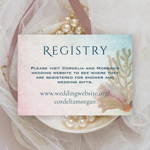 Living Seas Seashells Wedding Registry Enclosure Card