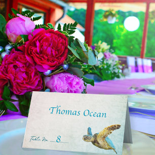 Living Seas Turtle Wedding Escort Place Cards
