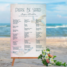 Living Seas Turtles Wedding Seating Chart
