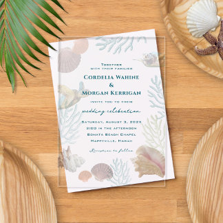 Living Seas Wedding Ceremony Acrylic Invitations