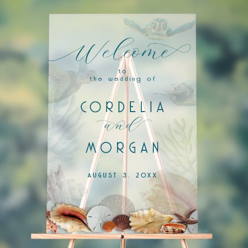 Living Seas Wedding Welcome Acrylic Sign