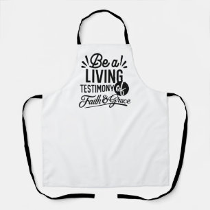 Living Testimony Bible Quote Christian Motivation Apron