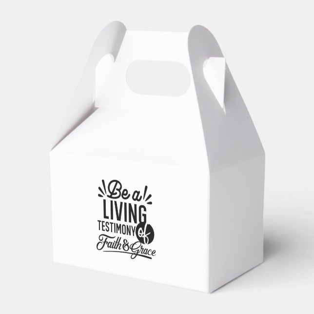 Living Testimony Bible Quote Christian Motivation Favor Boxes (Front Side)