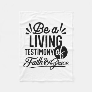 Living Testimony Bible Quote Christian Motivation Fleece Blanket