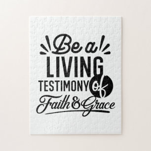 Living Testimony Bible Quote Christian Motivation Jigsaw Puzzle