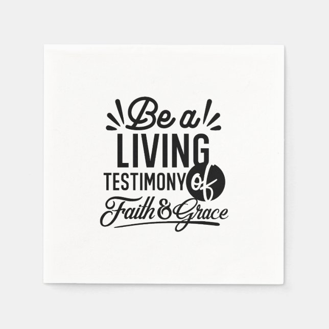 Living Testimony Bible Quote Christian Motivation Napkins (Front)