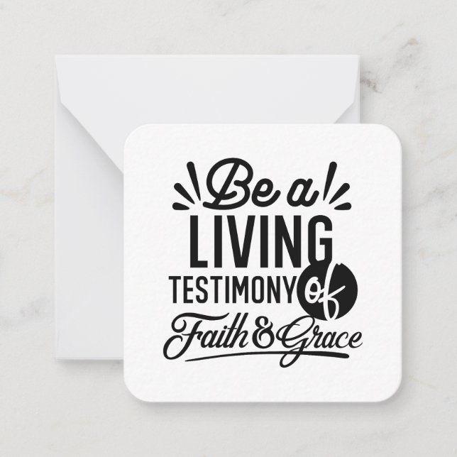 Living Testimony Bible Quote Christian Motivation Note Card (Front)