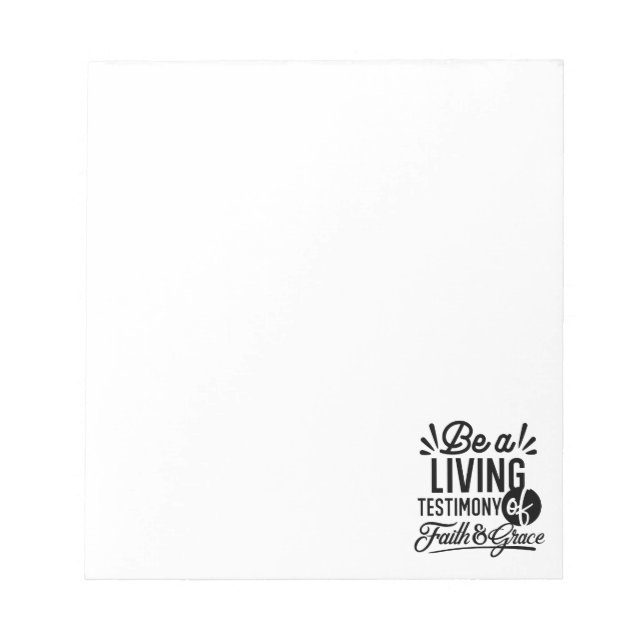 Living Testimony Bible Quote Christian Motivation Notepad (Front)