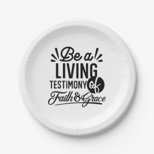 Living Testimony Bible Quote Christian Motivation Paper Plates