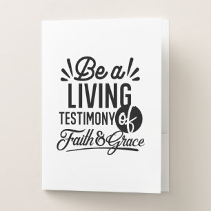 Living Testimony Bible Quote Christian Motivation Pocket Folder