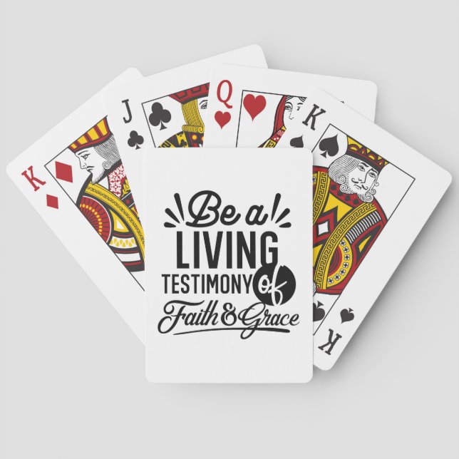 Living Testimony Bible Quote Christian Motivation Poker Cards (Back)