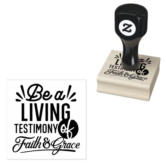 Living Testimony Bible Quote Christian Motivation Rubber Stamp (Stamped)