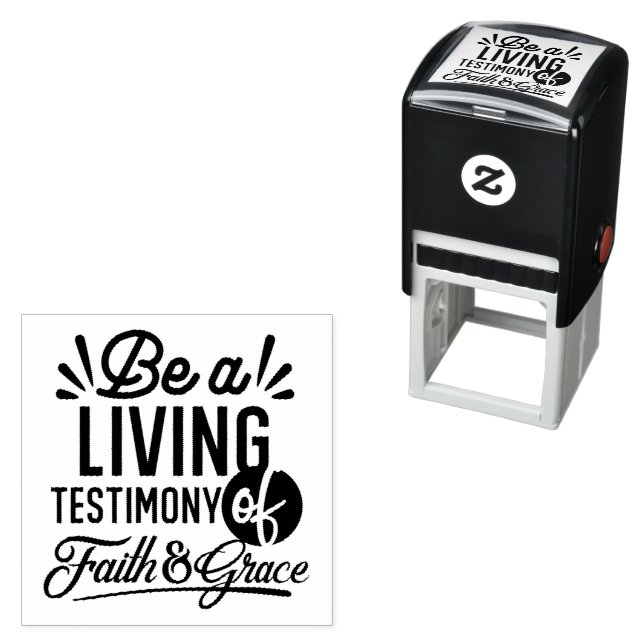 Living Testimony Bible Quote Christian Motivation Self-inking Stamp (In Situ)