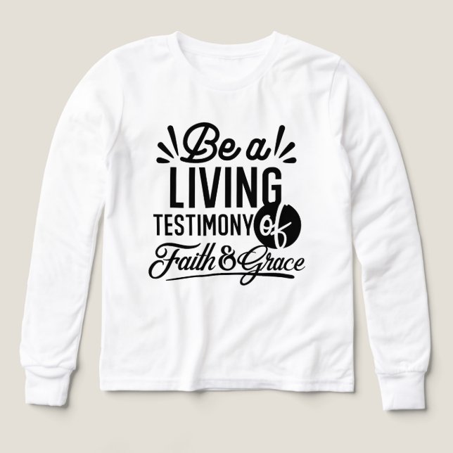Living Testimony Bible Quote Christian Motivation Tri-Blend Shirts (Design Front)