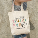 LIVING THAT BASEBALL MOM LIFE TOTE BAG<br><div class="desc">Get ready to show off your baseball mom pride with our delightful bag : an elegant modern font saying "Living that baseball mom life" with calligraphy accents in soft pastel colors. We've left a special space just for your team's name, allowing you to personalize this design and truly make it...</div>