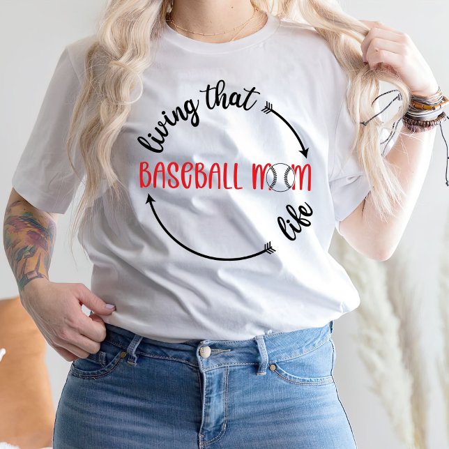 Living That Baseball Mom Like, Baseball Vibes T-Shirt (Creator Uploaded)