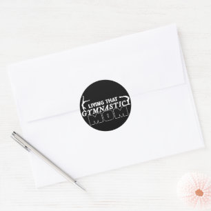Living That Gymnastics Mom, Gymnastics Lover Classic Round Sticker