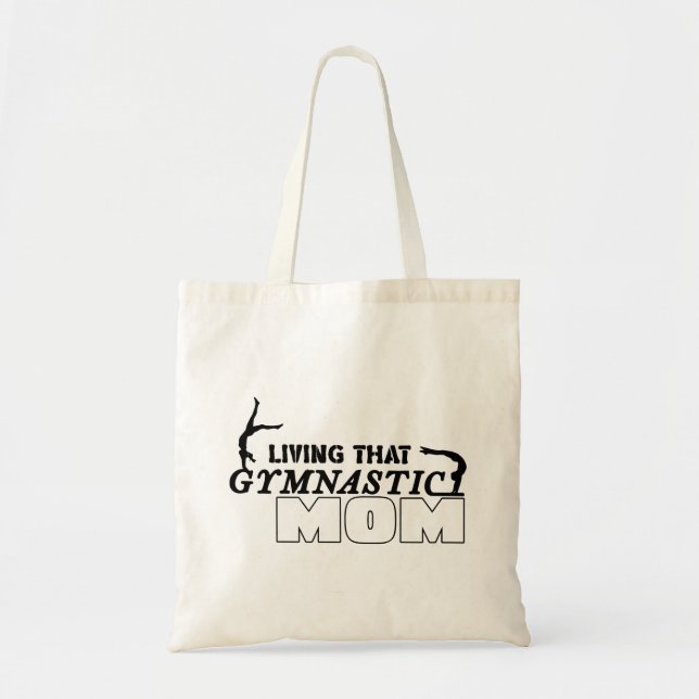 Living That Gymnastics Mom, Gymnastics Lover Tote Bag (Front)