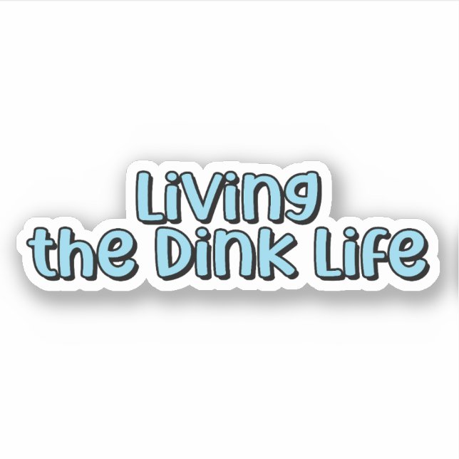 Living the Dink Life Blue Retro Pickleball Text Sticker (Front)