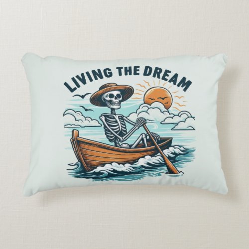 Living The Dream _ Skeleton 2 Accent Pillow