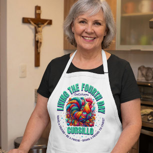 Living The Fourth Day Cursillo DeColores Rooster Apron