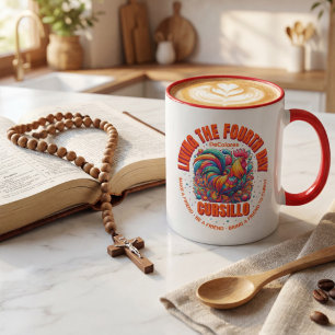 Living The Fourth Day Cursillo DeColores Rooster Mug
