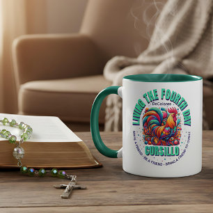 Living The Fourth Day Cursillo DeColores Rooster Mug