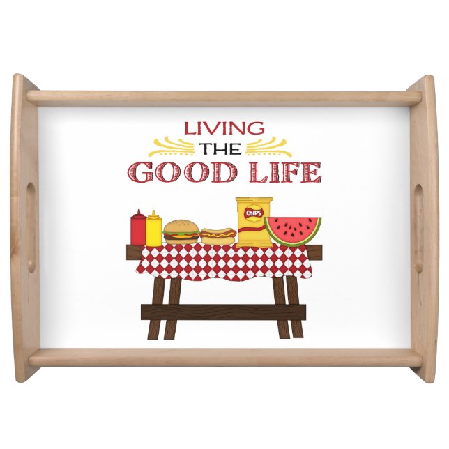 Living the Good Life BBQ Serving Tray (Front)