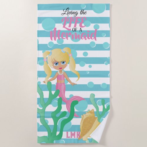 Living the Life of a Mermaid ️_ Pink Beach Towel