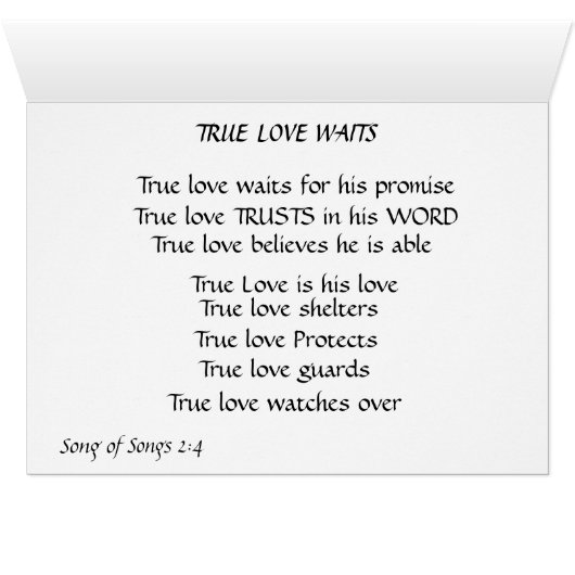 Living the Life of Purity Card. (Inside Horizontal (Bottom))