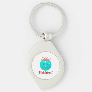 Living The Life Pickleball Keychain