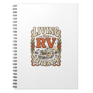 Living the RV Dream Vintage Camping Shirt Design_1 Notebook