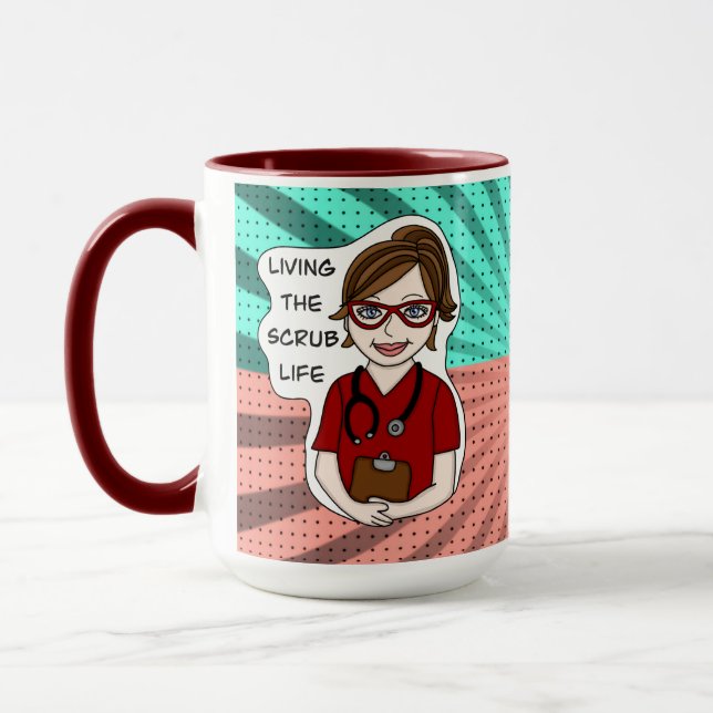 Living the Scrub Life | Medical Professional Humor Mug (Left)
