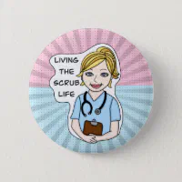 Scrub Life Badge Reel Nurse Health Care Medical Professional 