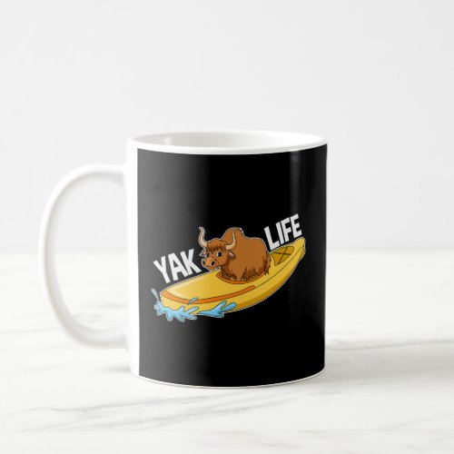 Living The Yak Life _ Funny Yak In A Kayak _  Coffee Mug